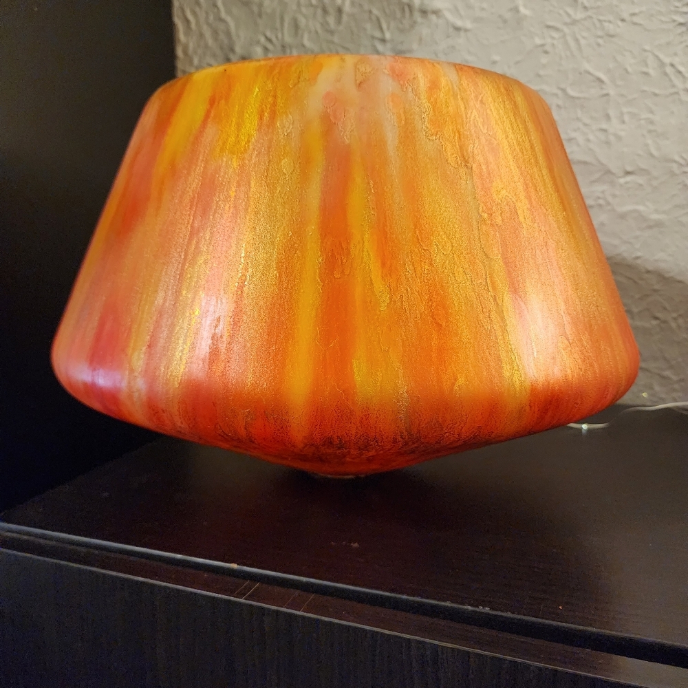 HANDCRAFTED Abstract Upcycled Glass Artwork HANDPAINTED Tabletop Art Decor - Picture 7 of 17